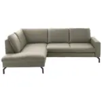 XXXLutz Ecksofa Beldomo Premium in Echtleder Hellgrau 194/250 cm