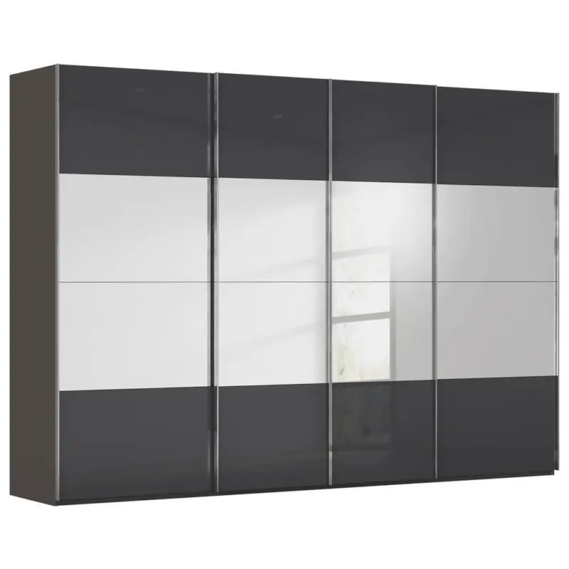 Schwebet&uuml;renschrank in Graphitfarben, Schwarz