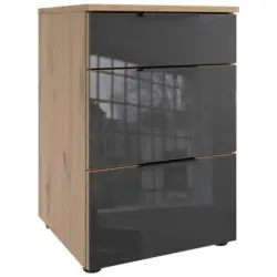 Nachtk&auml;stchen 41/61/41 cm in Grau, Eiche Artisan