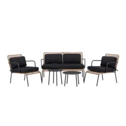 Loungegarnitur Rattan Stahl