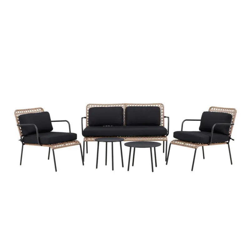 Loungegarnitur Rattan Stahl