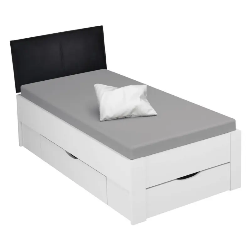 Stauraumbett 90/200 cm in Wei&szlig;