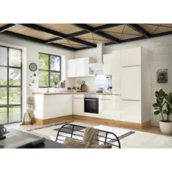 Eckk&uuml;che 170/310 cm in Wei&szlig;, Wei&szlig; Hochglanz