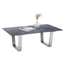 Couchtisch in Metall, Glas, Keramik 120/70/42 cm