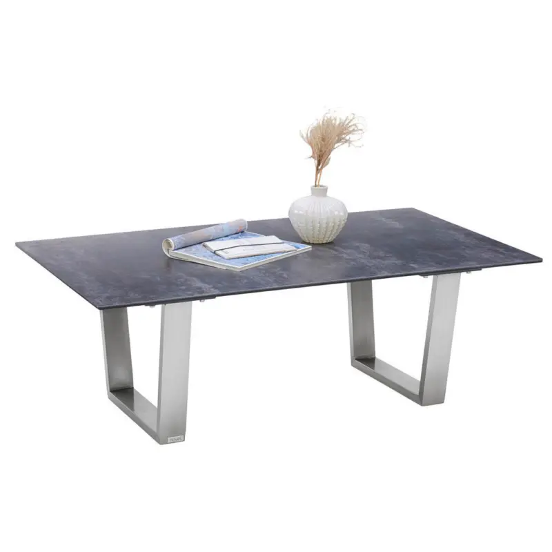 Couchtisch in Metall, Glas, Keramik 120/70/42 cm