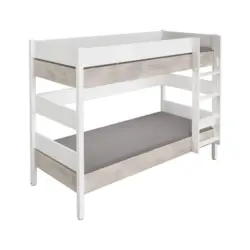 Etagenbett 90/200 cm Wei&szlig;, Silbereichenfarben