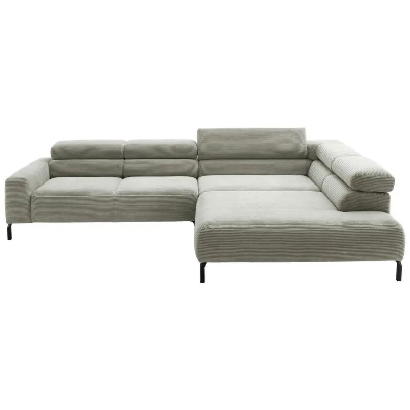 Ecksofa inkl. Funktion in Cord Graubraun 314-317/221-224 cm