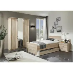 Einzelzimmer 90/200 cm in Braun, Eichefarben