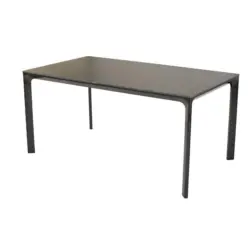 Gartentisch Metall, Glas Graphitfarben rechteckig