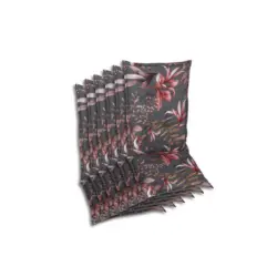 Sesselauflagenset in Anthrazit, Braun, Rosa Bl&auml;tter