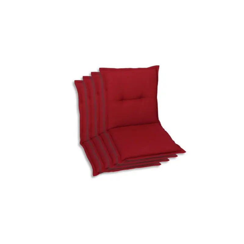 Sesselauflagen 4er-Set in Kirschrot Uni