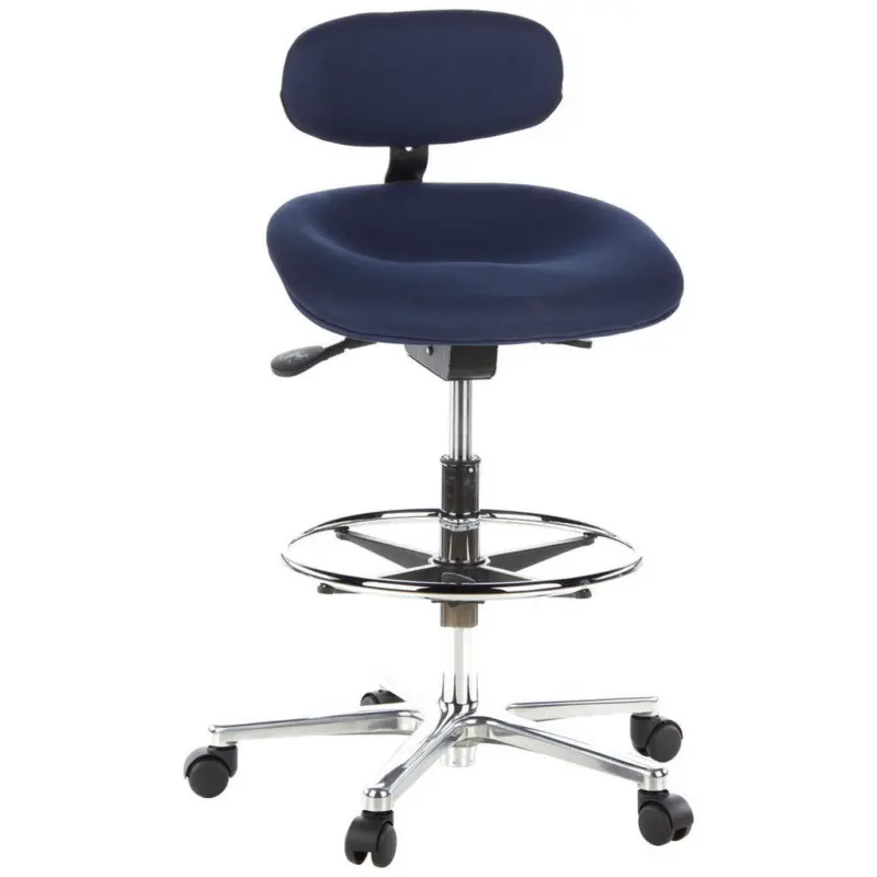 Drehhocker in Textil Blau