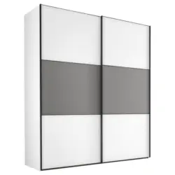 Schwebet&uuml;renschrank in Wei&szlig;, Hellgrau