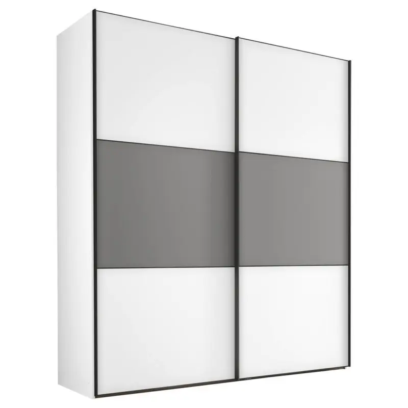 Schwebet&uuml;renschrank in Wei&szlig;, Hellgrau