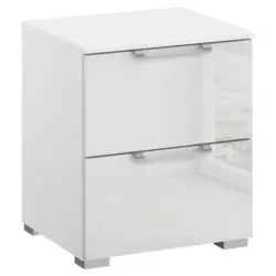 Nachtk&auml;stchen 40/49/42 cm in Klar, Wei&szlig;