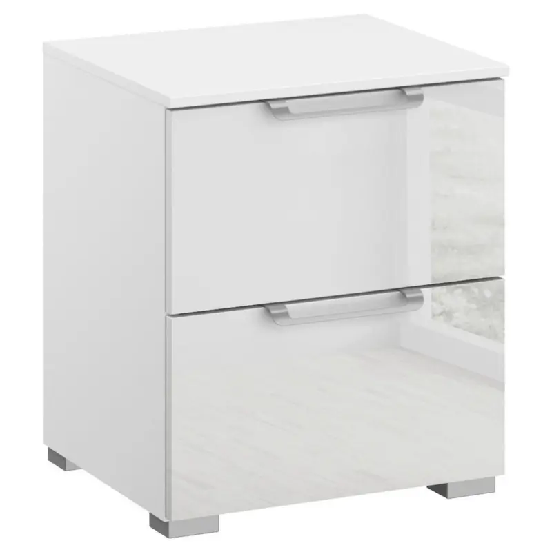 Nachtk&auml;stchen 40/49/42 cm in Klar, Wei&szlig;