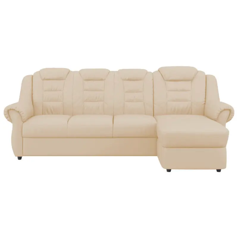 Ecksofa in Lederlook Beige 262/165 cm
