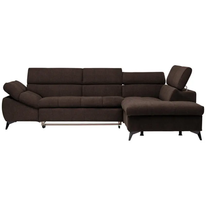 Ecksofa in Mikrofaser Dunkelbraun 279/210 cm
