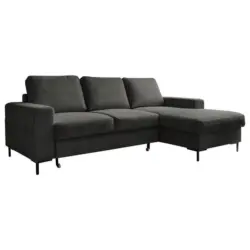 Ecksofa in Cord Grau 236/148 cm