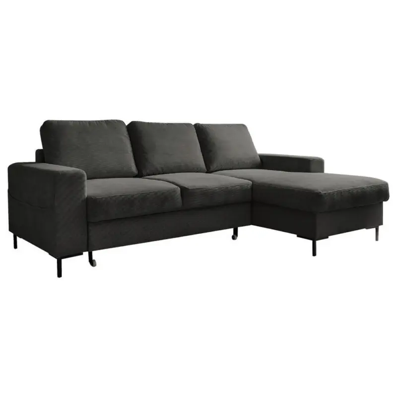 Ecksofa in Cord Grau 236/148 cm