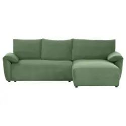 Ecksofa in Cord Olivgr&uuml;n