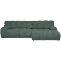 Ecksofa in Webstoff Gr&uuml;n 297/180 cm