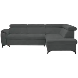 Ecksofa Prag in Mikrofaser Anthrazit 260/203 cm