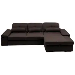 Ecksofa in Flachgewebe Mokka 309/195 cm