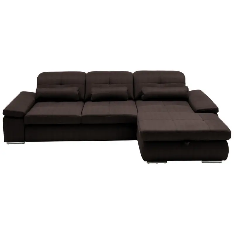Ecksofa in Flachgewebe Mokka 309/195 cm