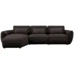 XXXLutz Lauterach - Ihr M&ouml;belhaus bei Bregenz Ecksofa in Chenille Schwarzbraun 190/340 cm