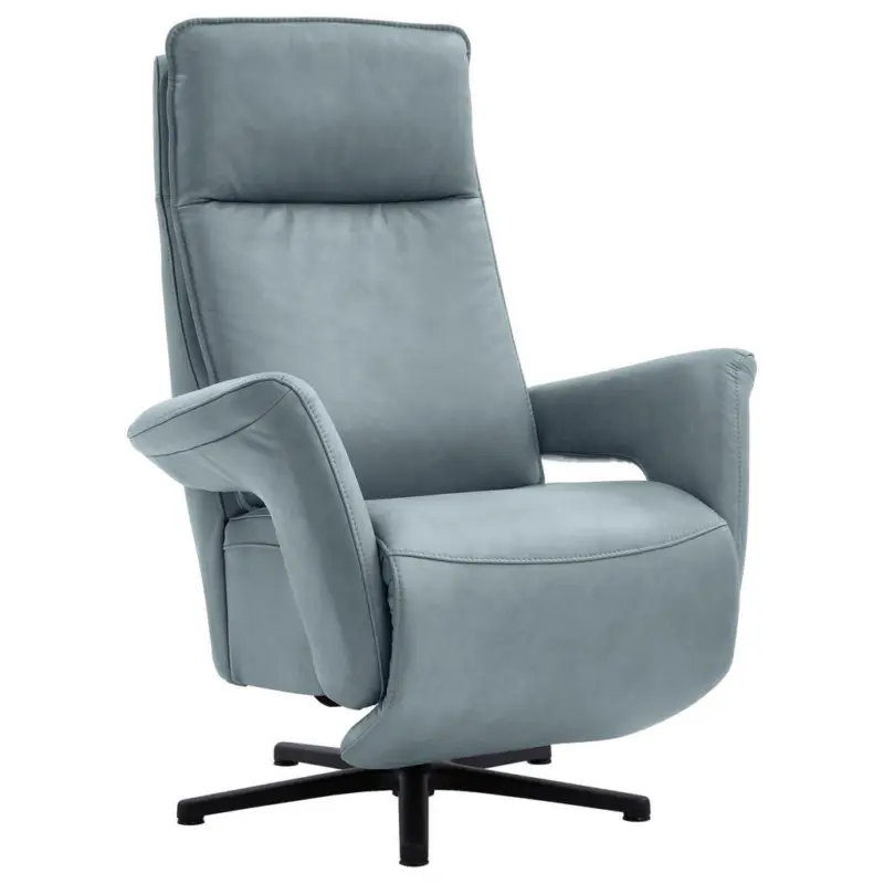 Relaxsessel in Leder Blaugrau