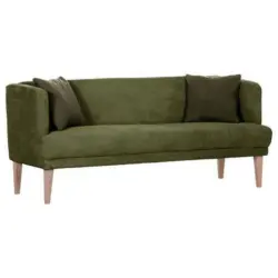 Sitzbank in Textil Eichefarben, Dunkelgr&uuml;n