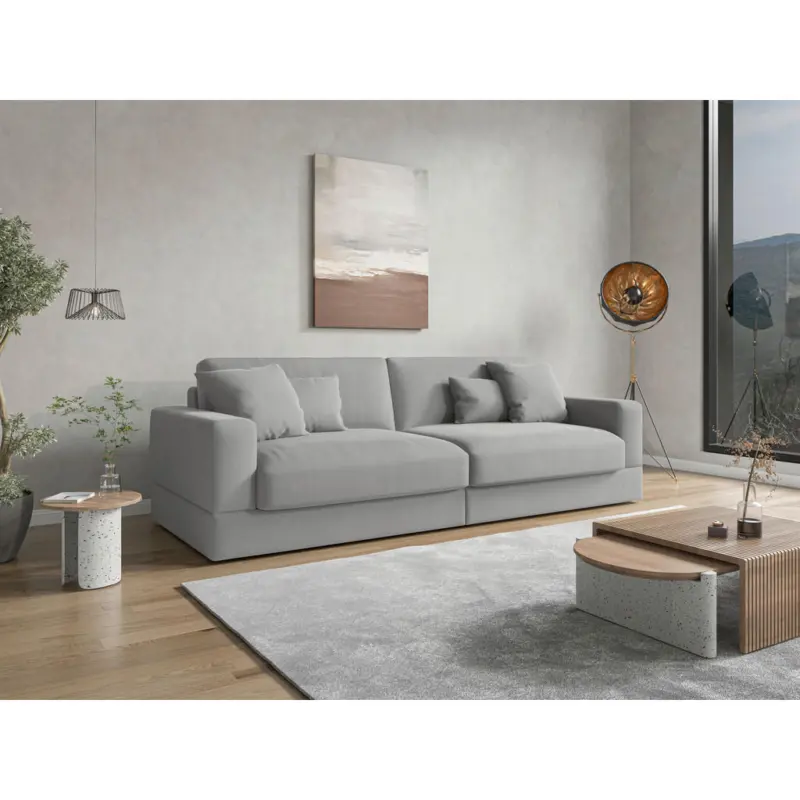 Bigsofa Fabio E in Flachgewebe Grau