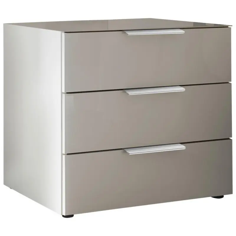 Nachtk&auml;stchen 60/61/43 cm in Grau, Wei&szlig;