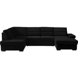 Wohnlandschaft in Flachgewebe Schwarz