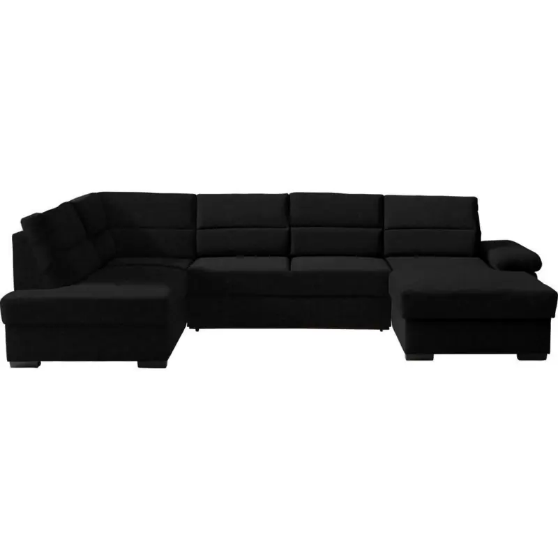 Wohnlandschaft in Flachgewebe Schwarz