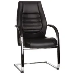 Besucherstuhl in Lederlook Schwarz