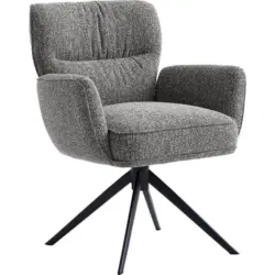 Armlehnstuhl Stoffauswahl, Sitzfl&auml;che 360&deg; drehbar, automatische R&uuml;ckholfunktion Leinenoptik
