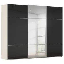 Schwebet&uuml;renschrank in Schwarz, Champagner