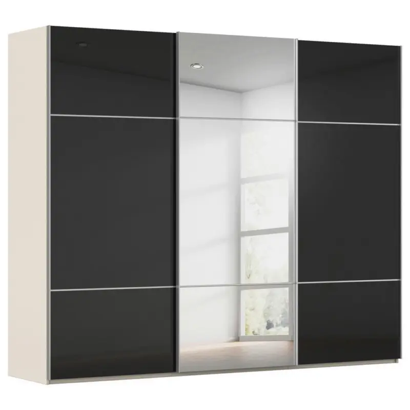 Schwebet&uuml;renschrank in Schwarz, Champagner