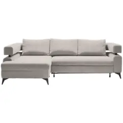 Ecksofa in Chenille Beige