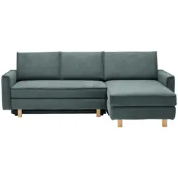 Ecksofa in Chenille Petrol 237/170 cm