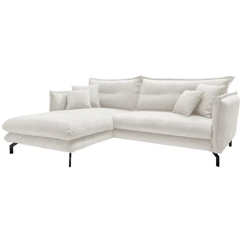Ecksofa in Velours Creme 180/255 cm