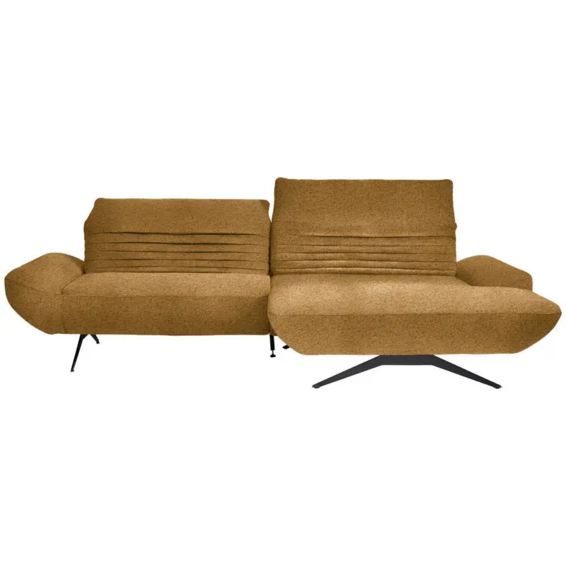 Ecksofa in Boucl&eacute; Currygelb 280/170-195 cm