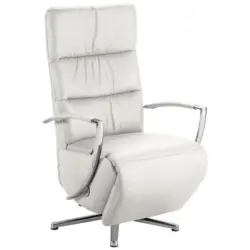 Relaxsessel in Leder Wei&szlig;