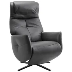 Massagesessel in Lederlook Schwarz, Dunkelgrau