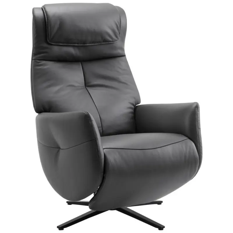 Massagesessel in Lederlook Schwarz, Dunkelgrau