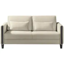 Schlafsofa in Webstoff Creme, Schwarz