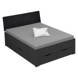 Stauraumbett 140/200 cm in Grau