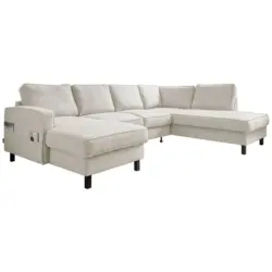 Wohnlandschaft in Struktur Beige